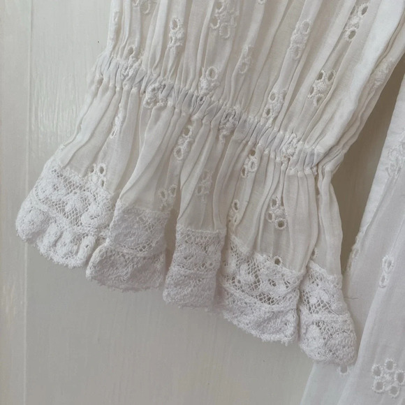 LoveShackFancy Jullian Dress White Eyelet‎ Graduation Bridal Lace Embroidered 4 - Picture 7 of 14